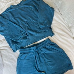 L*Space active Sidelined short and Take A Hike pullover set